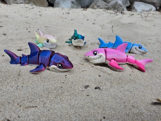 Flexi great white shark articulated 3D printed shark toy