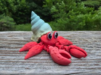 Flexi hermit crab articulated 3D printed crab toy with magnetic shell