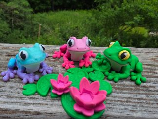 Poseable tree frog 3D printed frog toy with bendy legs
